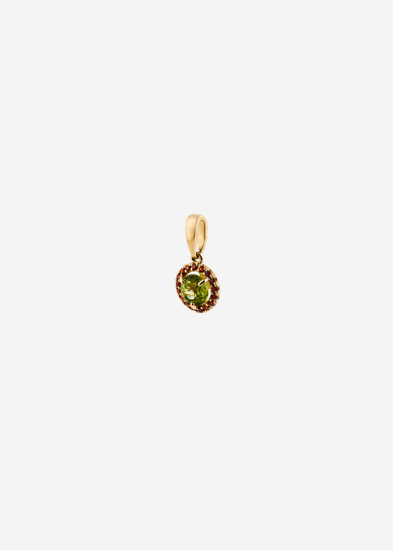 gold chrysolite and cubic zirconia pendant
