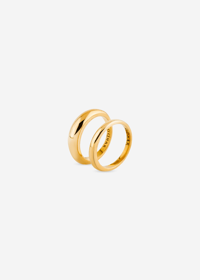 gold-plated silver double ring