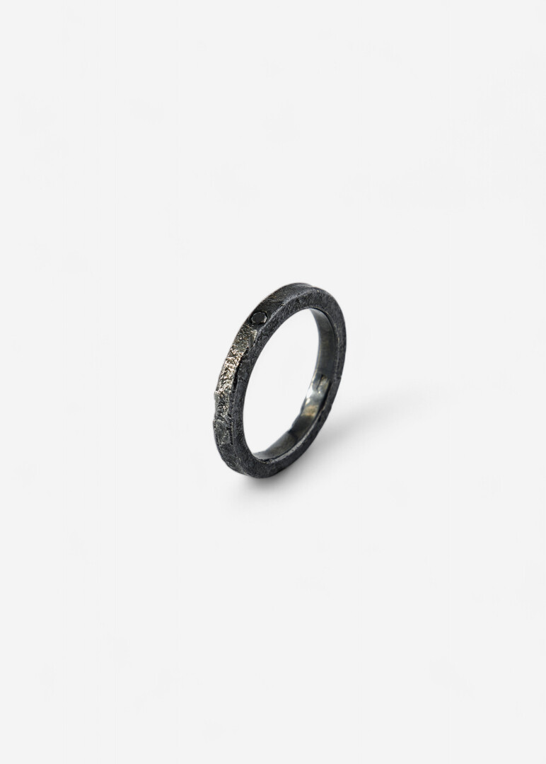 Silver ring with diamond