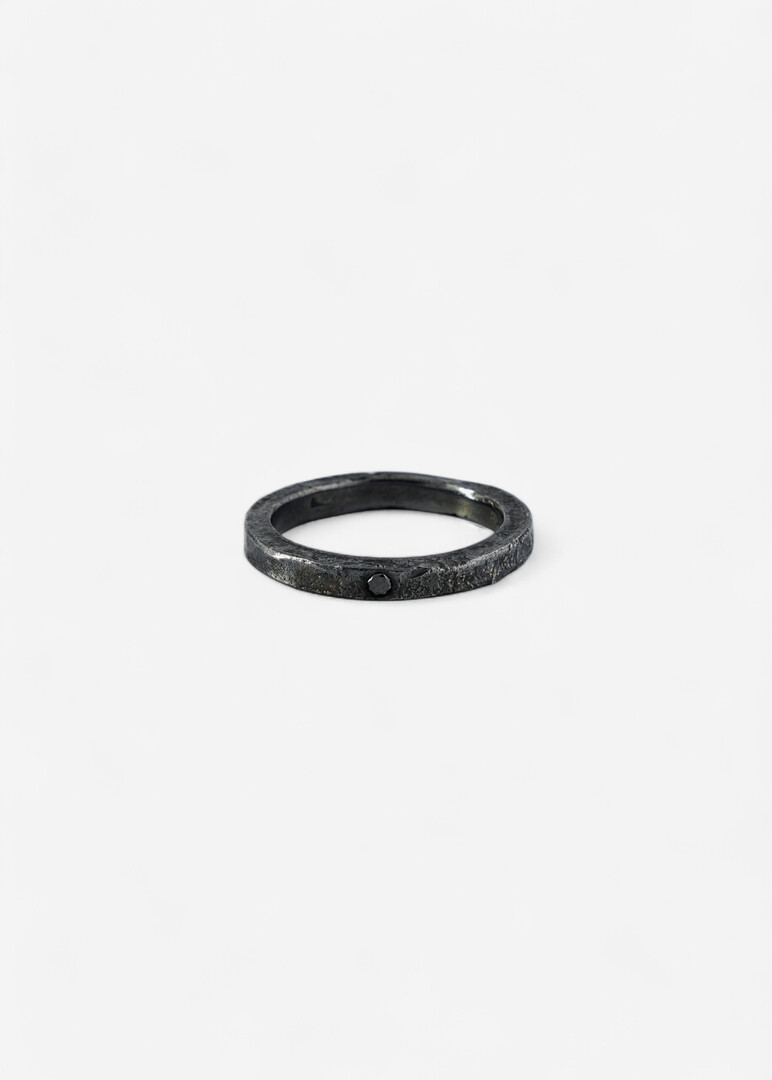 Silver ring with diamond