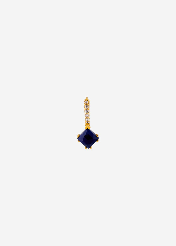 Моносерьги PDPAOLA Позолоченная моносерьга из серебра с содалитом Fuji Sodalite