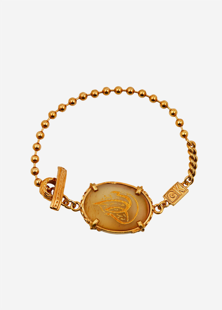 peace engraved horn bracelet