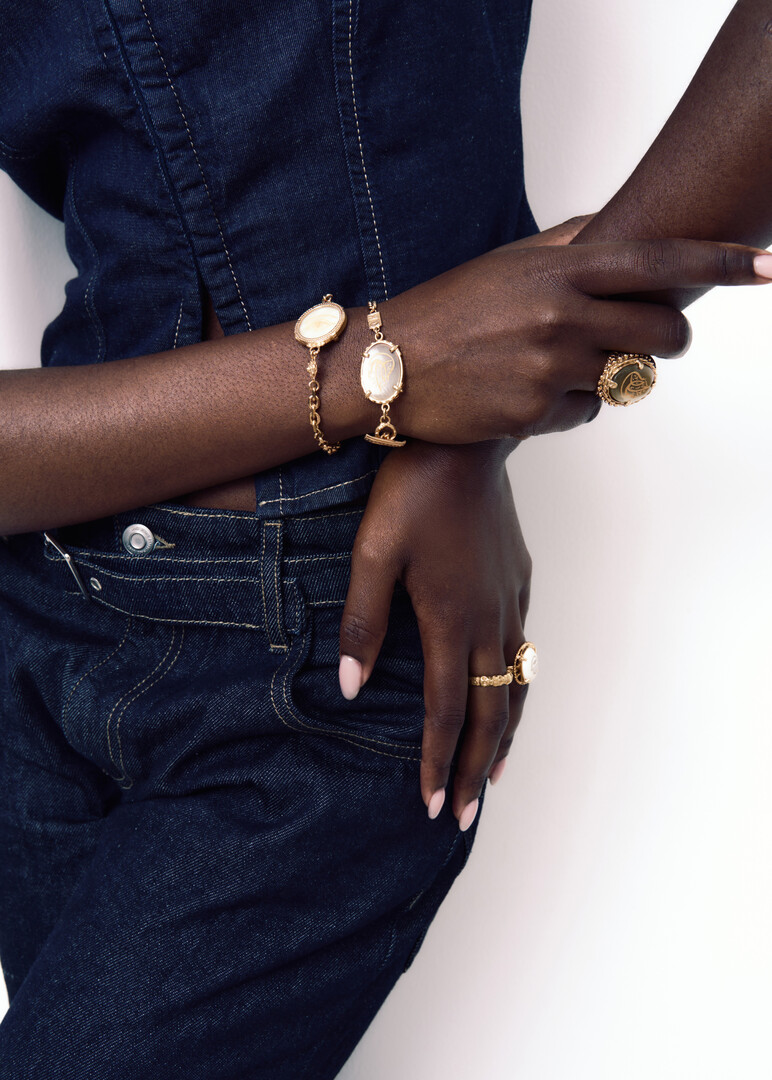 peace engraved horn bracelet