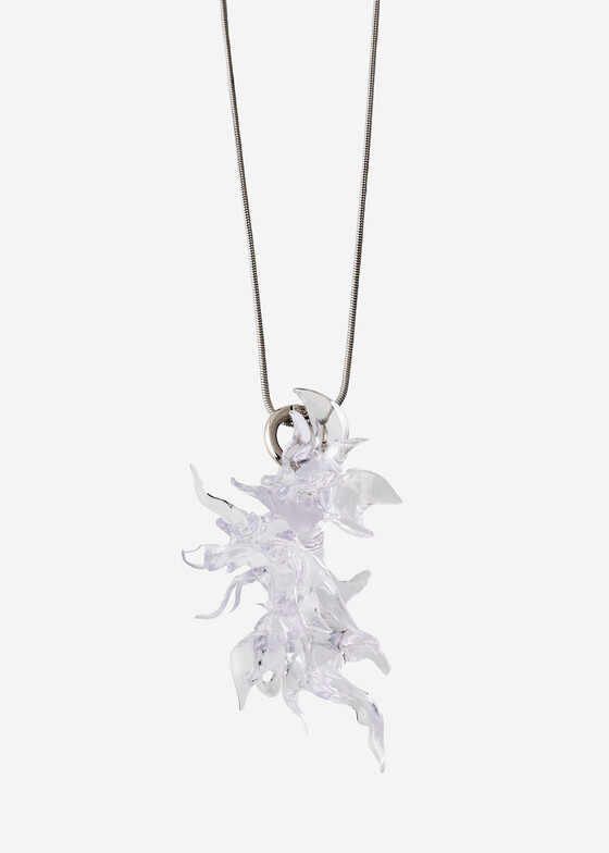 Акцентные колье Whynoen Прозрачное колье из смолы Transparent Coral