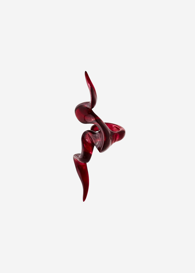 Бордовое кольцо из смолы Shape M