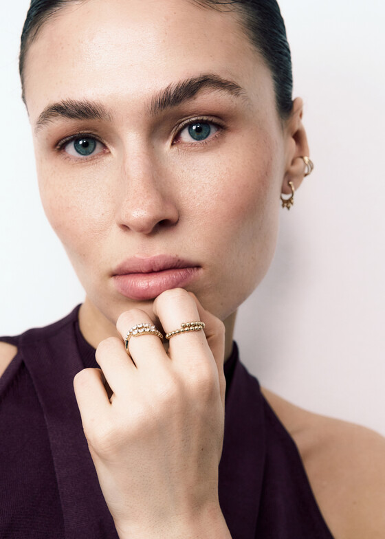Тонкие кольца Herald Percy Diamonds Кольцо из золота с фианитами