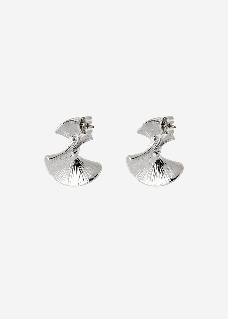 silver-tone ribbon earrings