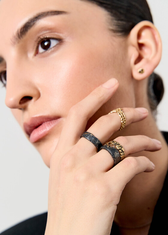 Широкие кольца Kintsugi Jewelry Кольцо из серебра Wisdom
