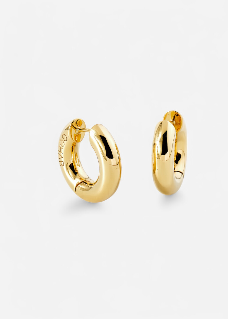gold plated silver hoop earrings