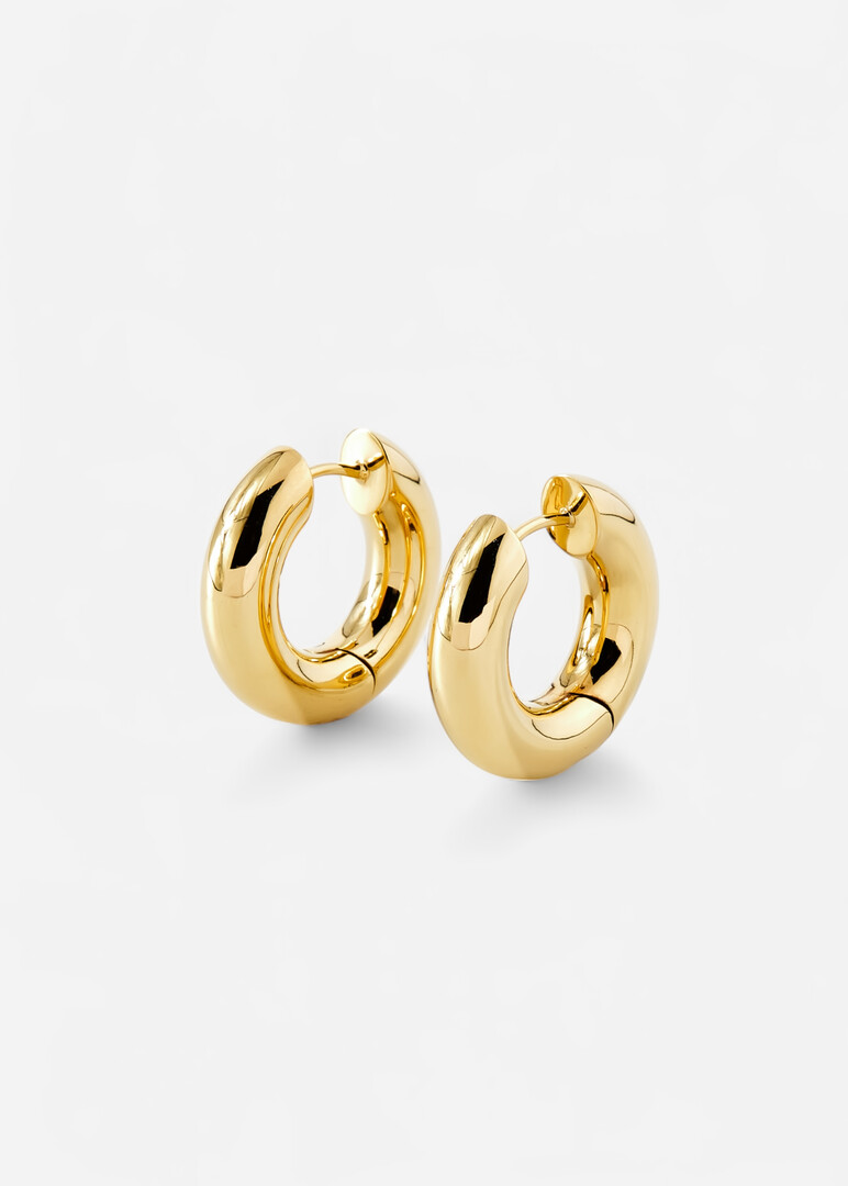 gold plated silver hoop earrings