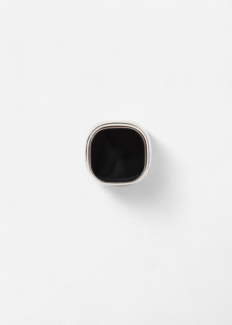 Signet ring made of silver with onyx