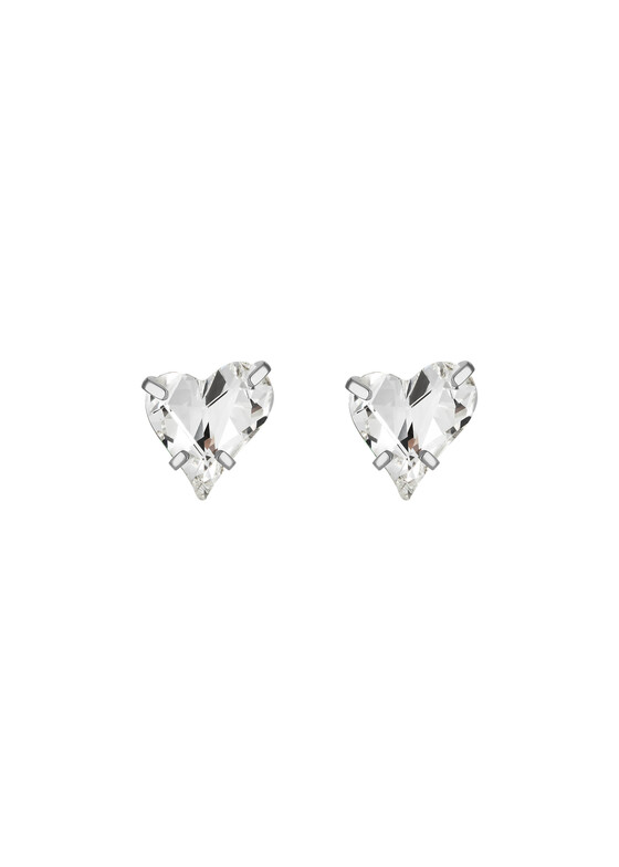 Пусеты Phenomenal Studio Родированные серьги в виде сердец с кристаллами, Love. Crystal Earrings