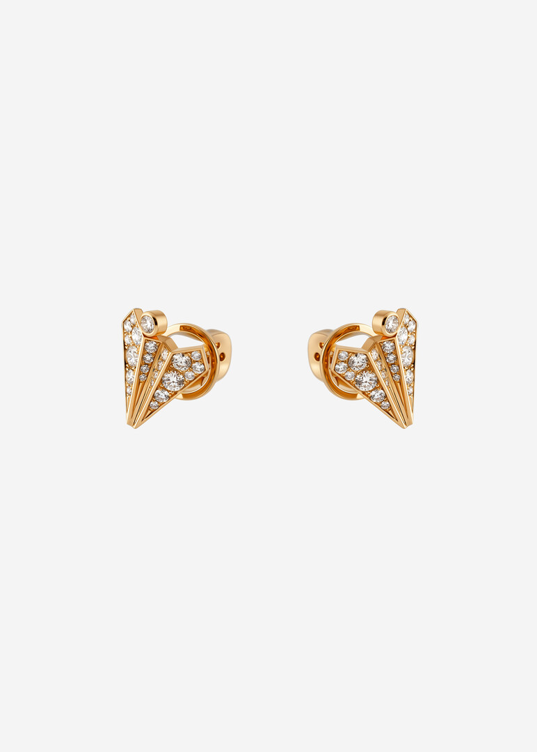 gold diamond earrings from «Diamond Airplanes» collection
