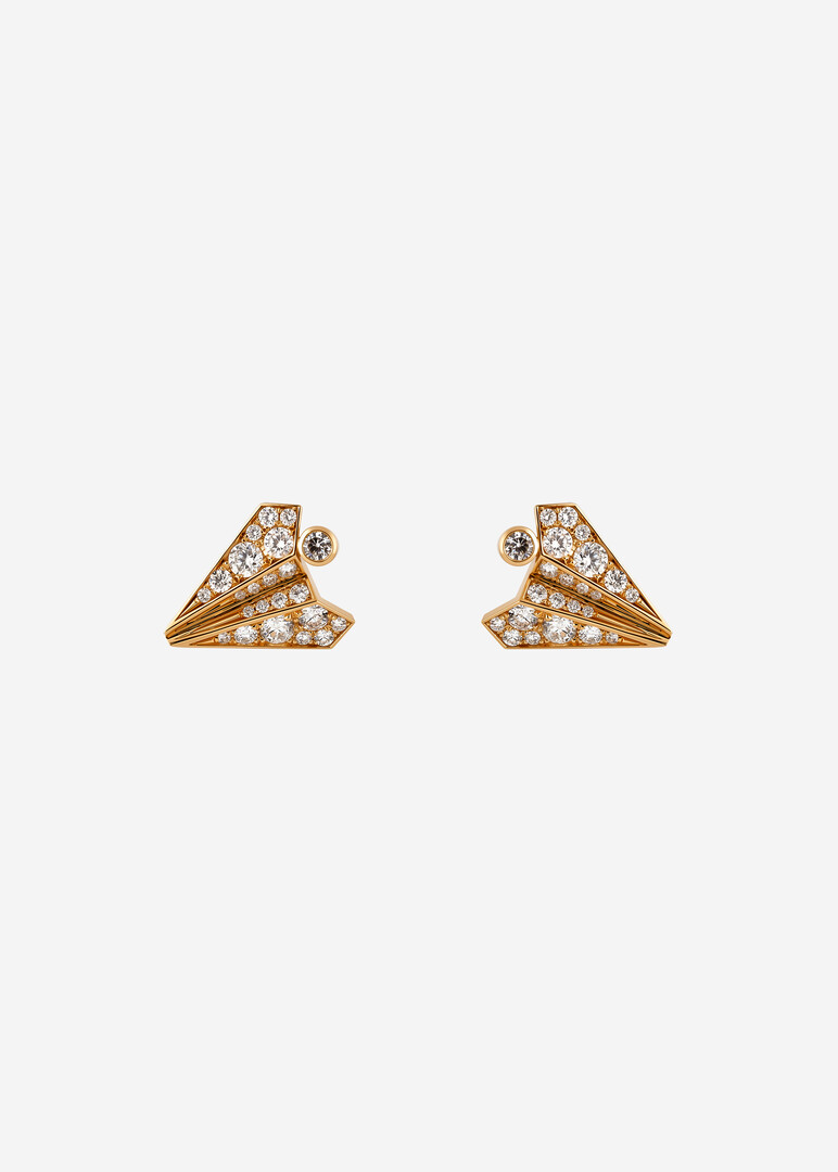 gold diamond earrings from «Diamond Airplanes» collection