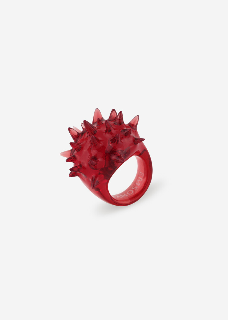 Красное кольцо SPIKE RING RED