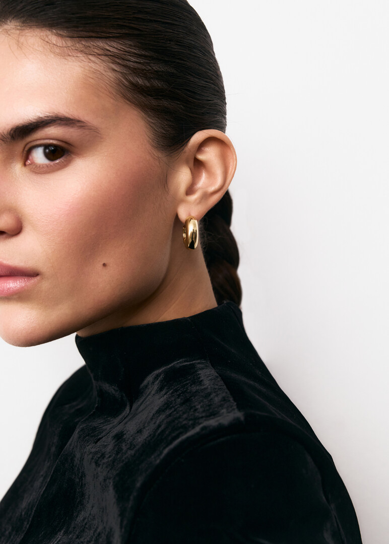 gold-plated silver earrings GLOW HOOPS