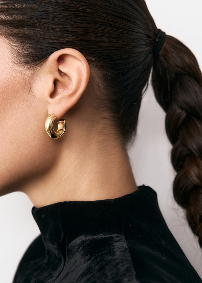 gold-plated silver earrings GLOW HOOPS