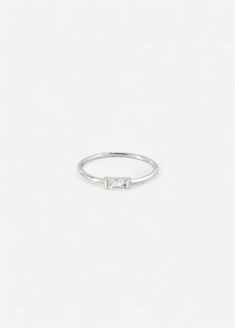 silver ring with cubic zirconia «Baget»