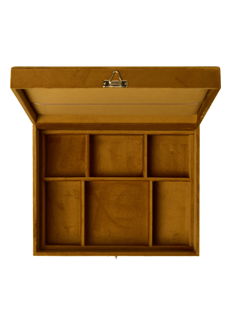 velvet two-level jewelry box Mustard / Med