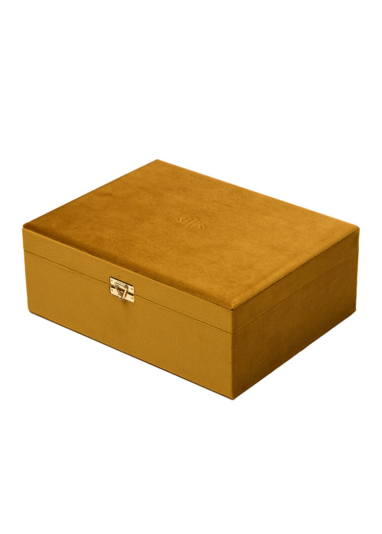 velvet two-level jewelry box Mustard / Med