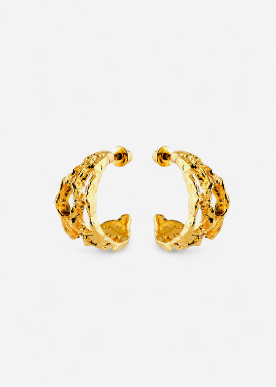 Серьги-кольца Ringstone Позолоченные Серьги Reef