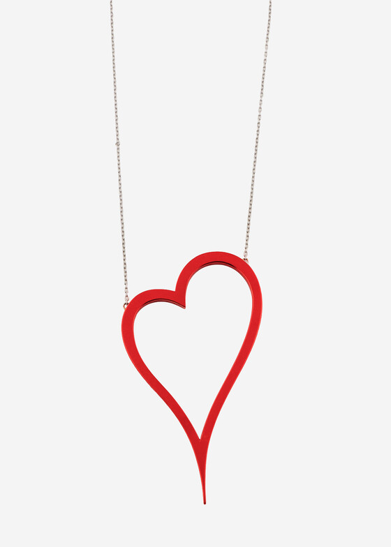 Акцентные колье Dzhanelli Jewellery Колье из серебра «Сердце малое» на цепи коллекция HEART