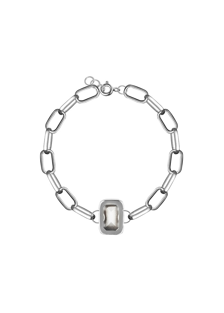 Серебристый браслет c кристаллом Crystallized