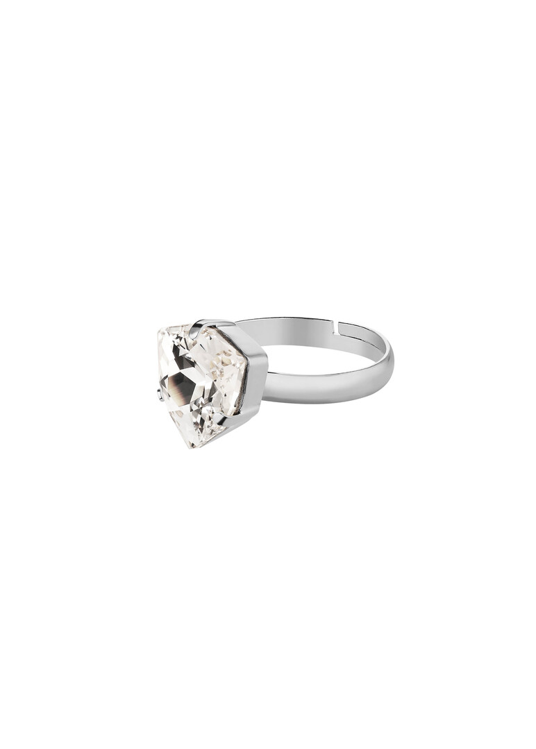 Серебристое кольцо с регулируемым размером Trilliant Rhodium