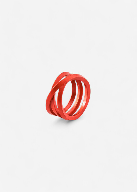 Широкие кольца Dzhanelli Jewellery Красное кольцо из серебра «‎Гдепачка», коллекция GDEPACHKA
