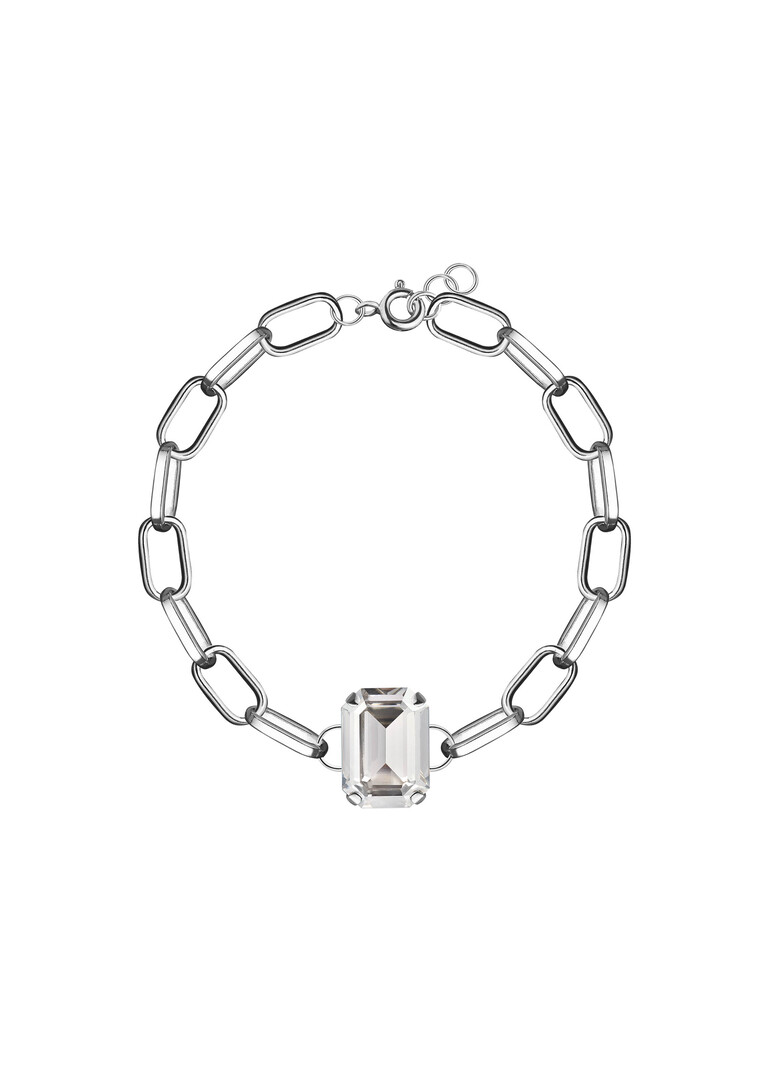 Серебристый браслет c кристаллом Crystallized