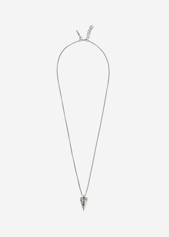 Кулоны и подвески OMUT Длинный кулон с подвеской LUCKY HEART из стали и бронзы с покрытием родием