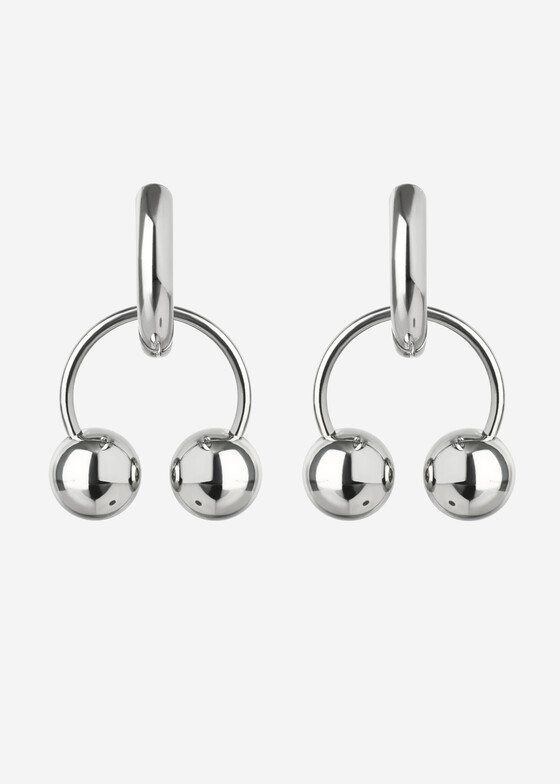 Серьги с подвесами OMUT Серьги с массивными пирсинг-элементами BALLS из стали