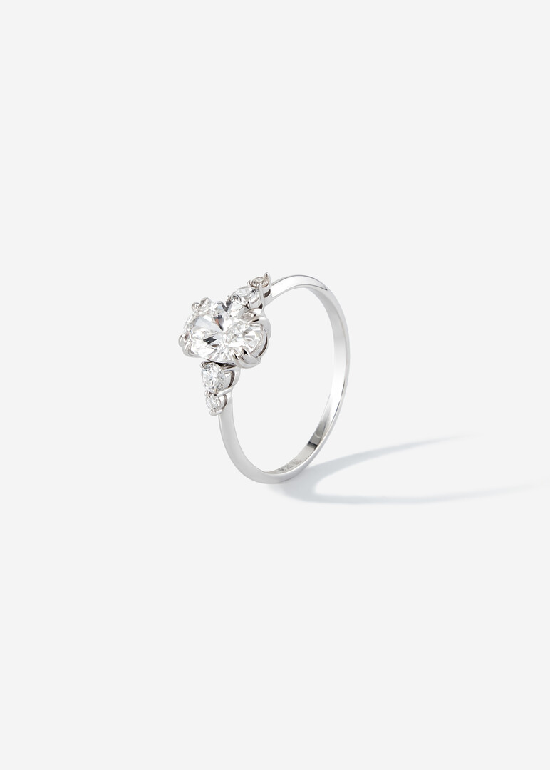 A ring made of gold with a grown diamond cut oval "Your charm"