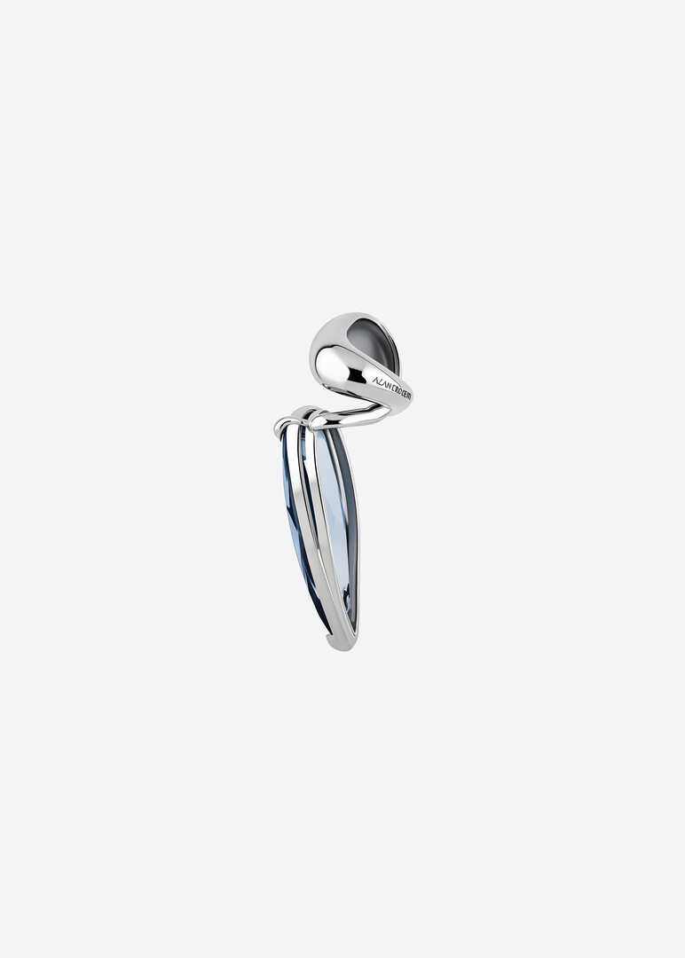 silver aquamarine cuff for the left ear