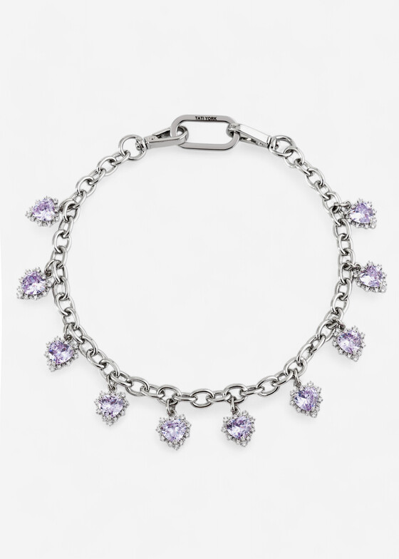 Колье с подвесами TATI YORK Серебристое колье Vivi light purple