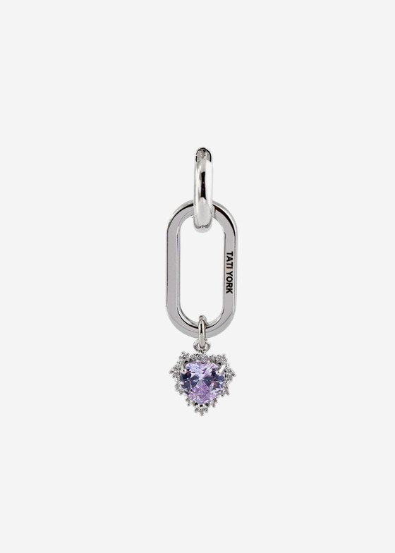 Моносерьги TATI YORK Серебристая моносерьга Vivi ear light purple