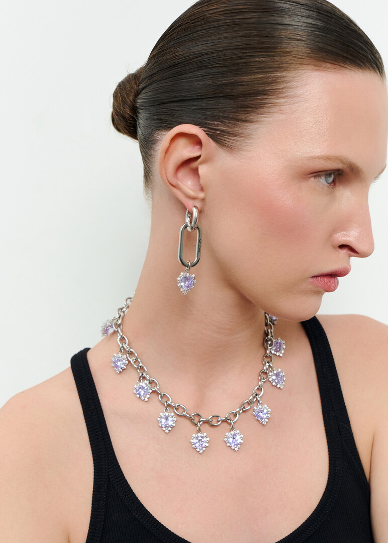 Silver monoser Vivi ear light purple