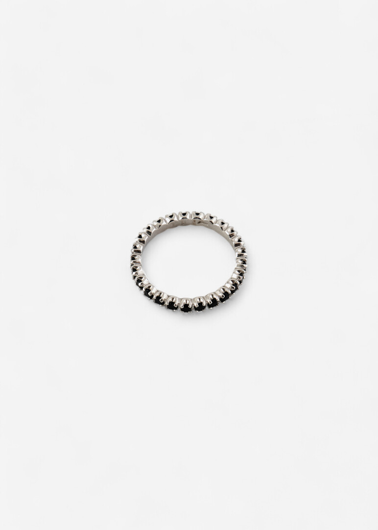Silver ring with black cubic zirconia "Radiance"
