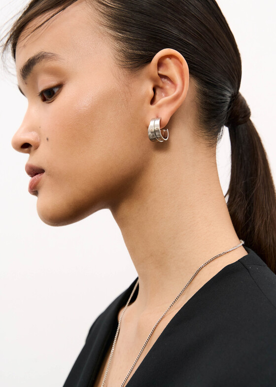 Серьги-кольца MM6 Maison Margiela Серьги MM6 Triple Logo