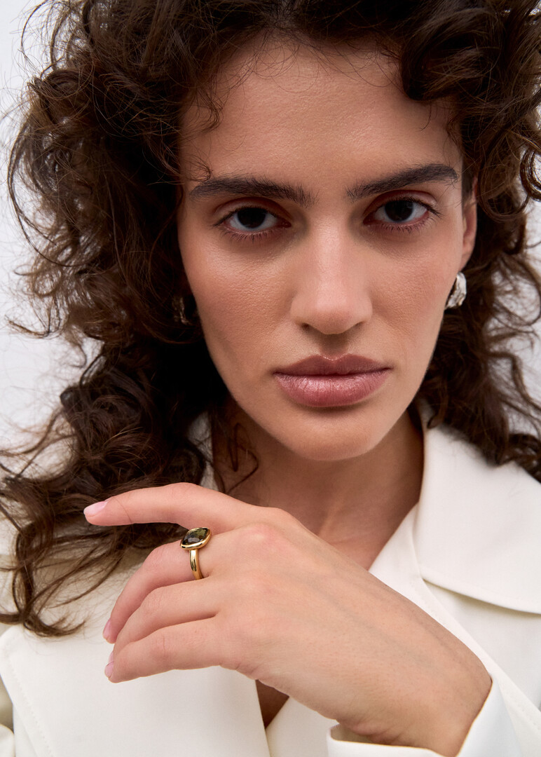silver crystal ring