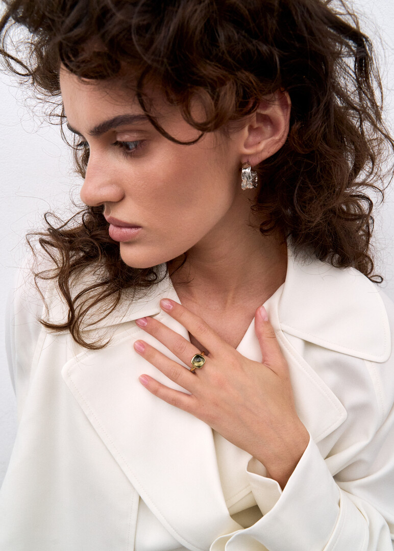 silver crystal ring