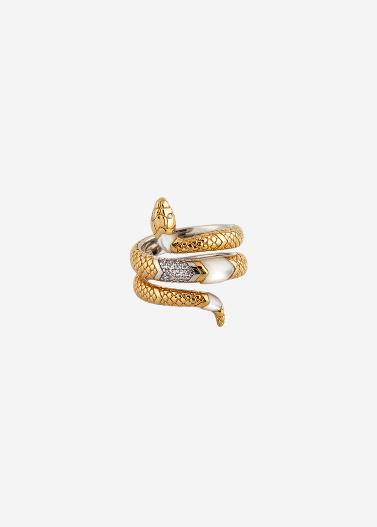 bicolor silver ring