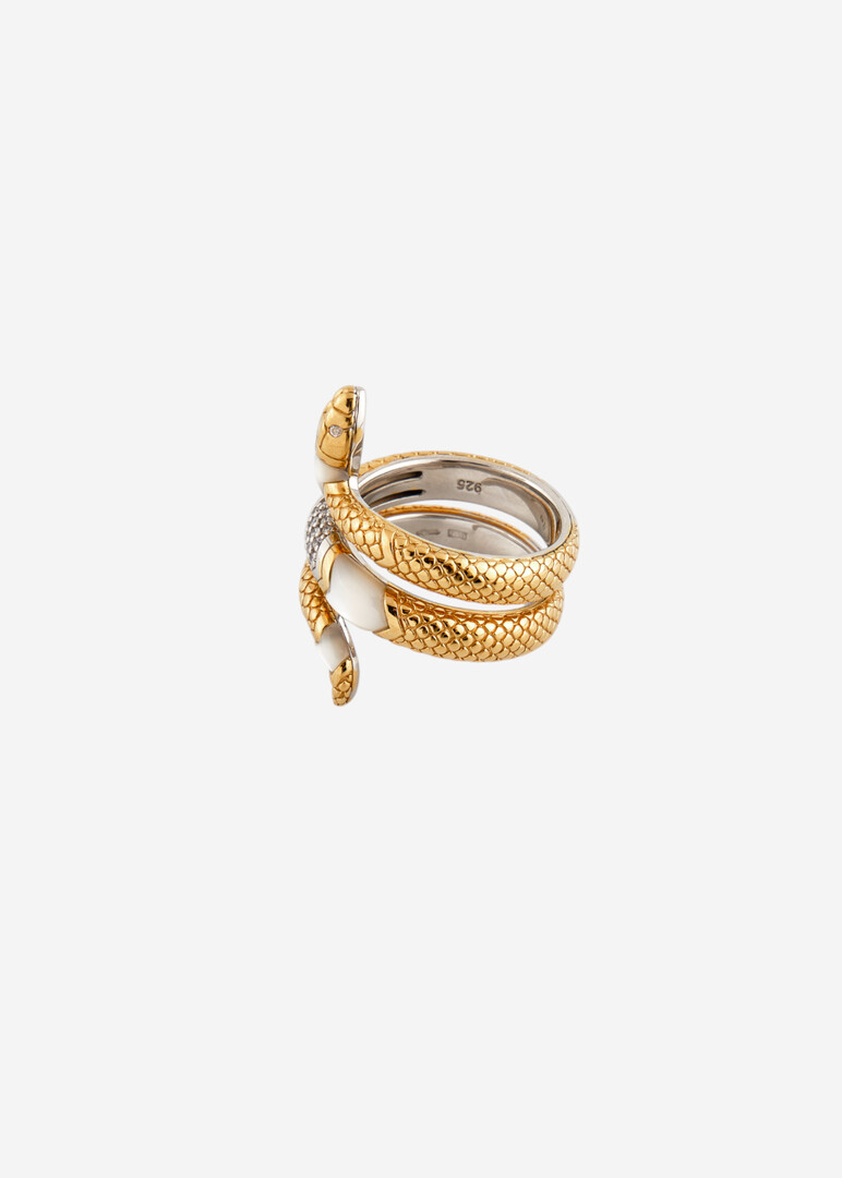 bicolor silver ring