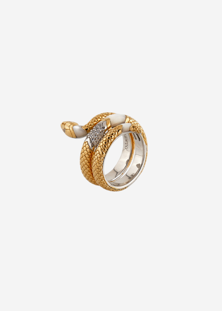 bicolor silver ring