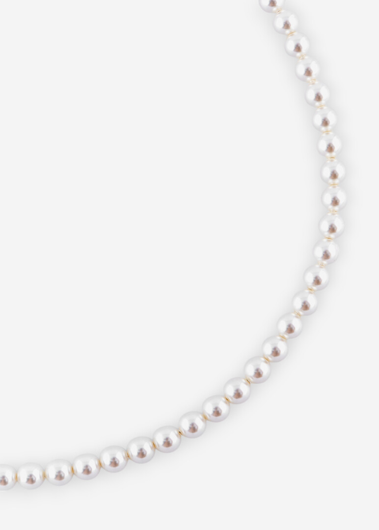 silver crystal pearl necklace