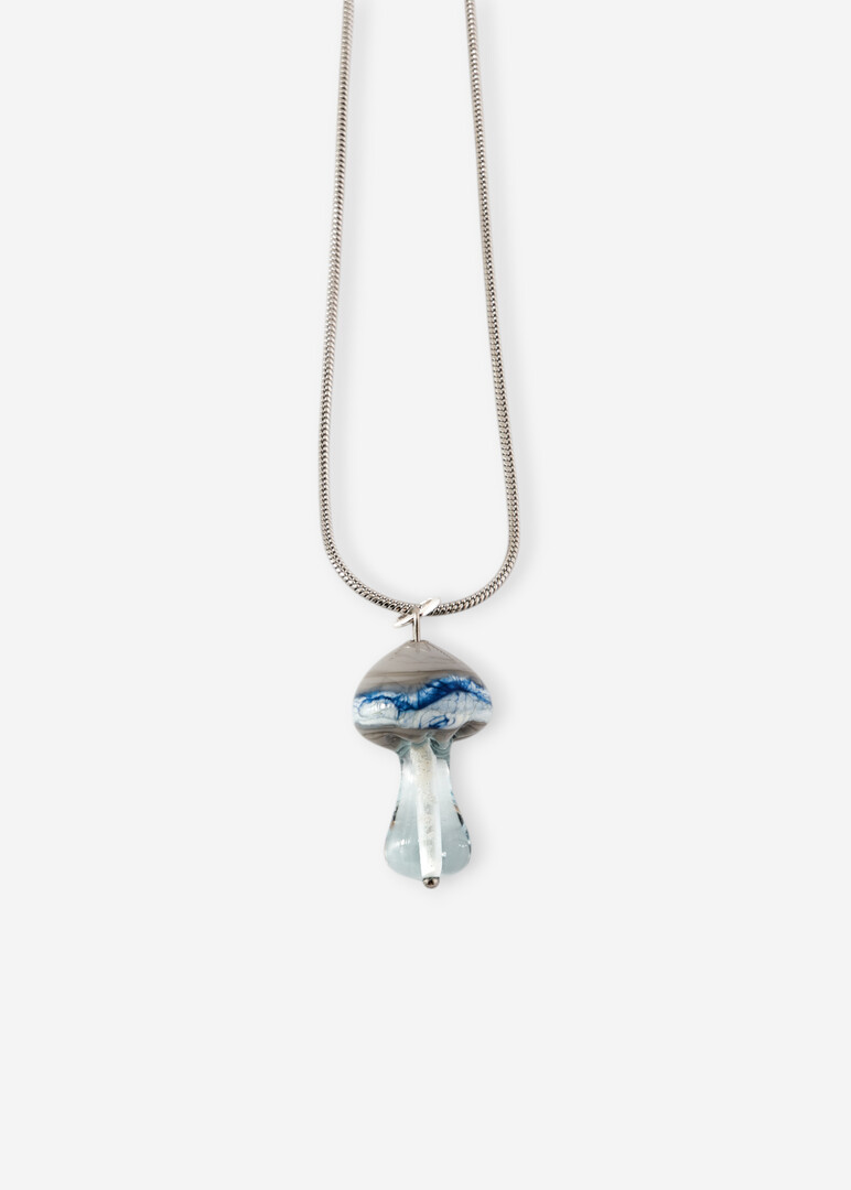 Necklace with pendant made of glass Magic Fungi "Skyshroom"