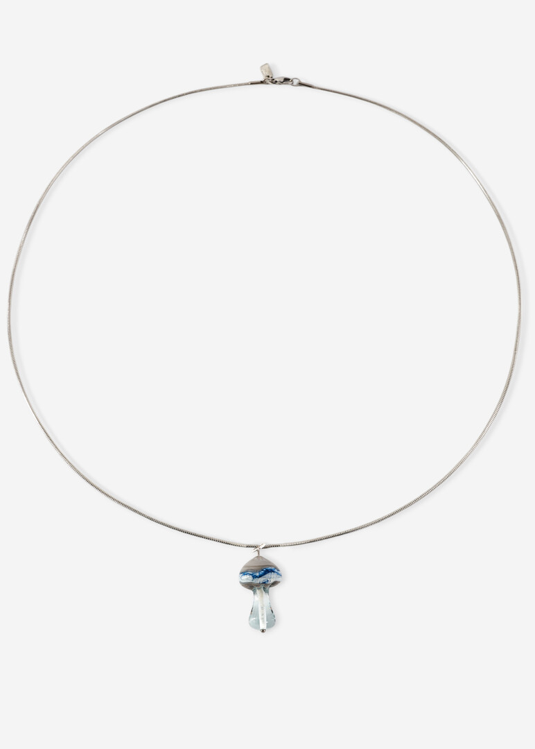 Necklace with pendant made of glass Magic Fungi "Skyshroom"