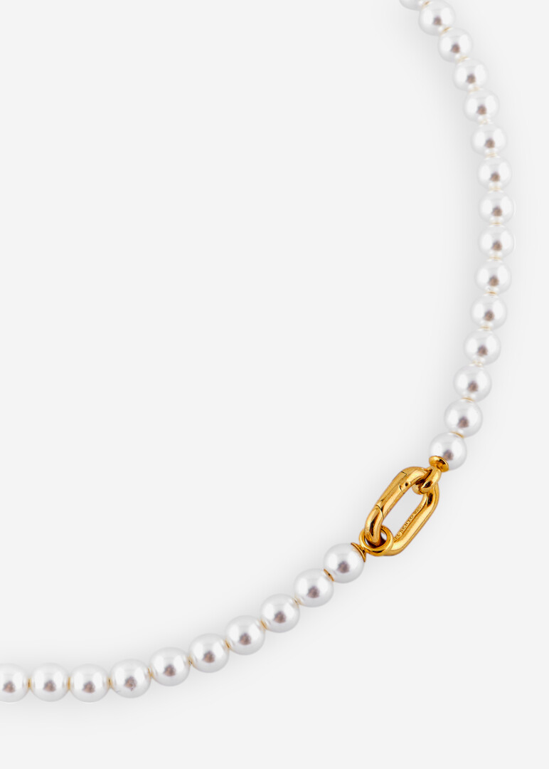 silver crystal pearl necklace