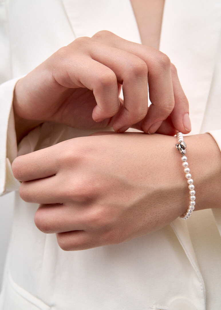 silver bead bracelet
