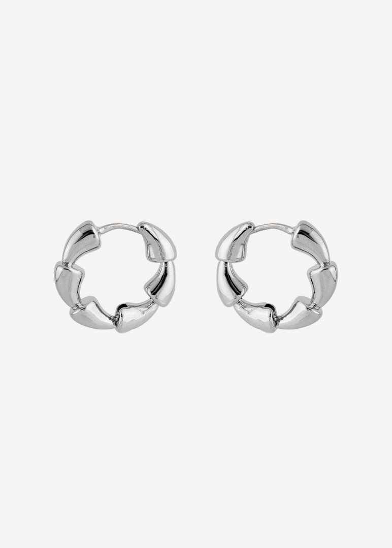 серебристые серьги-кликеры